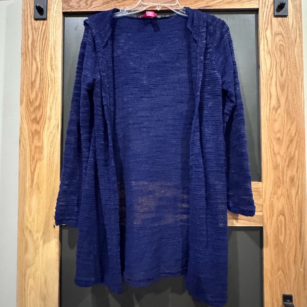 Elegant Navy Open-Front Cardigan